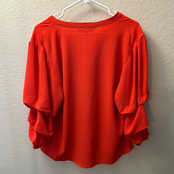 Orange, Willow Drive, V-Neck Blouse, Size Large - Picture 2 of 4